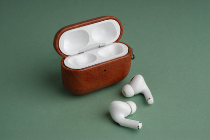 TEKNE Vegan Leather case for Airpods-Tan brown