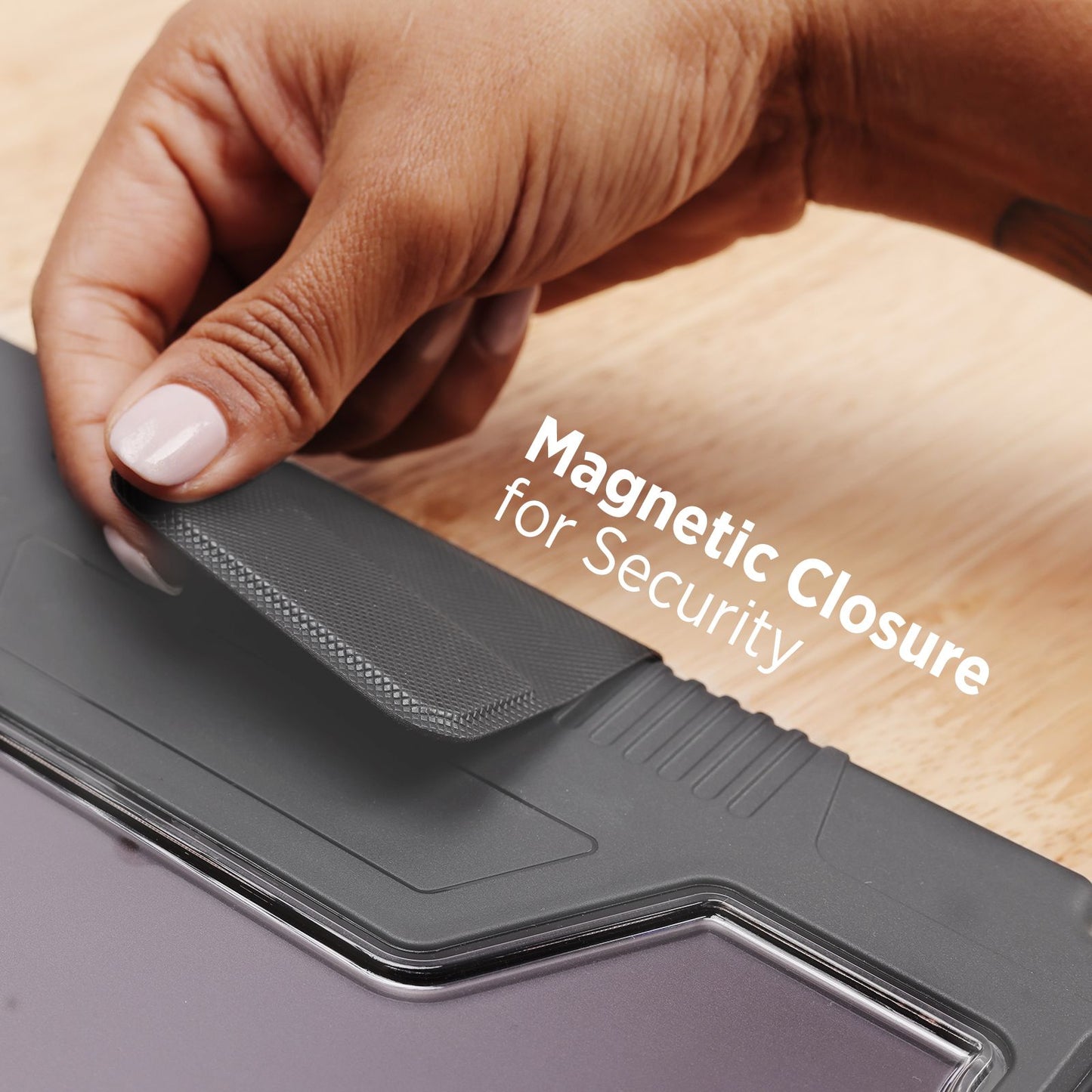 Tekne Shockproof Vegan Leather Case for iPad Air 13 M2 | Stand Function | Drop Protection - Grey