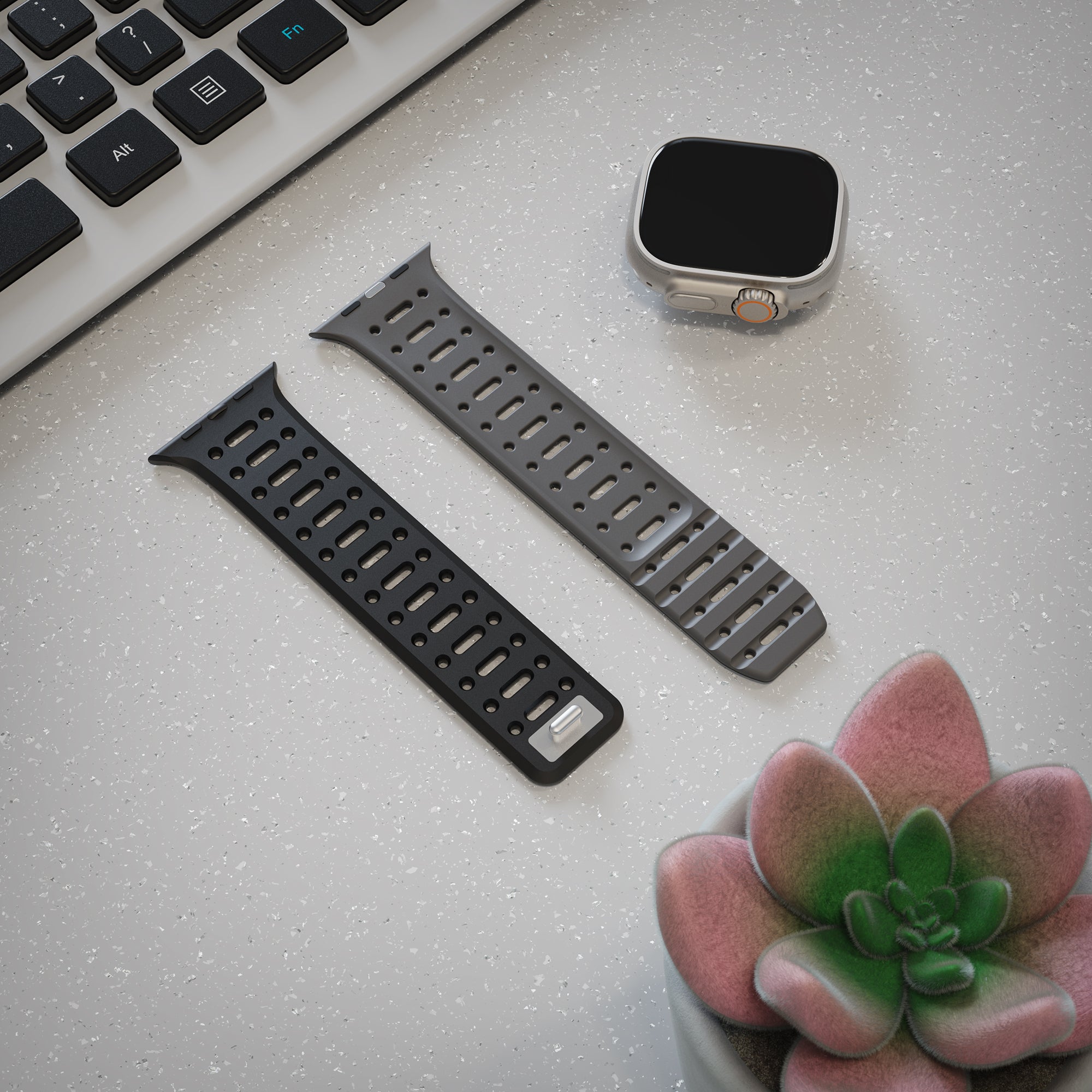 Tekne Combat Silicone Band|Black-Grey