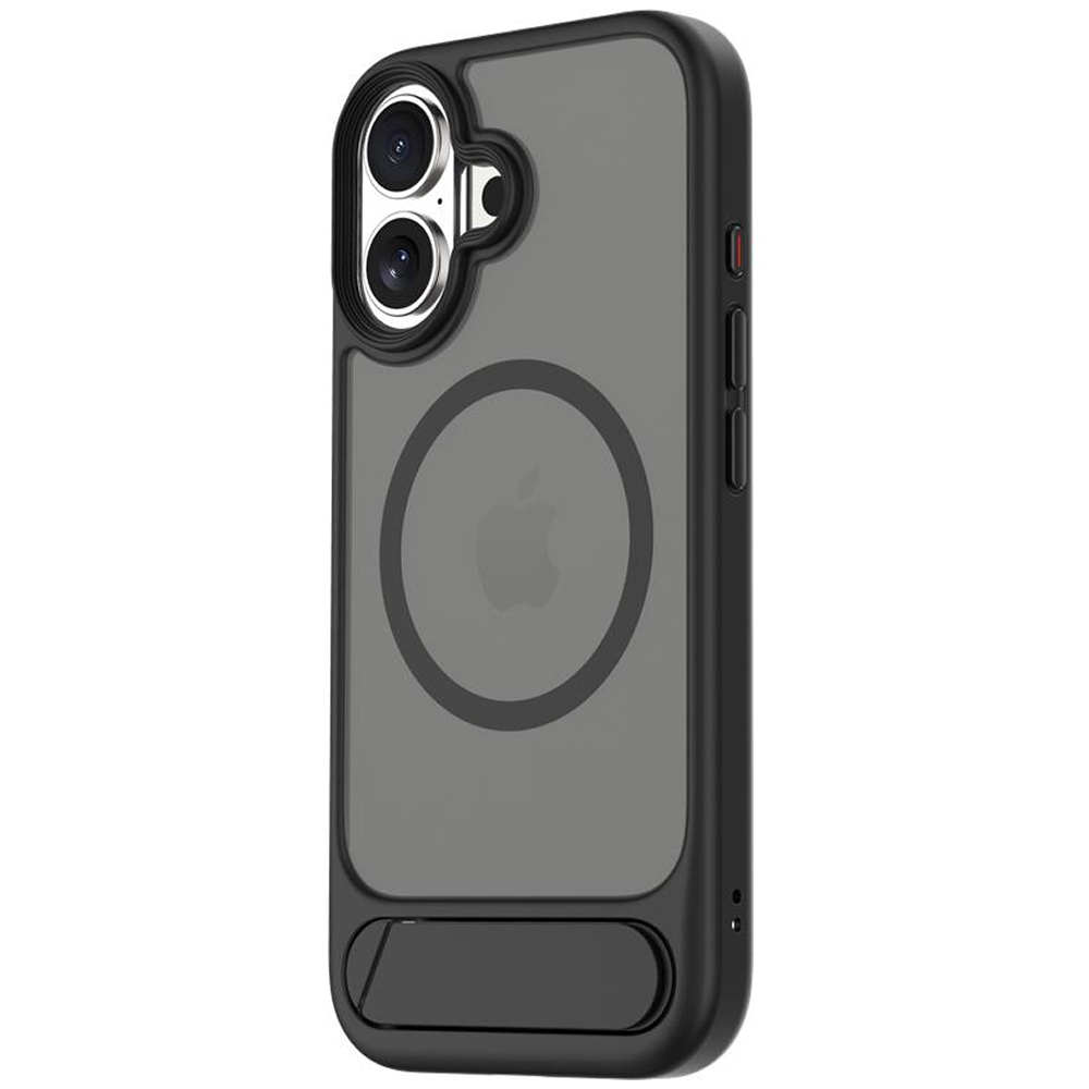 TEKNE Hybrid Frost Matte with stand Case for iPhone 17-Black