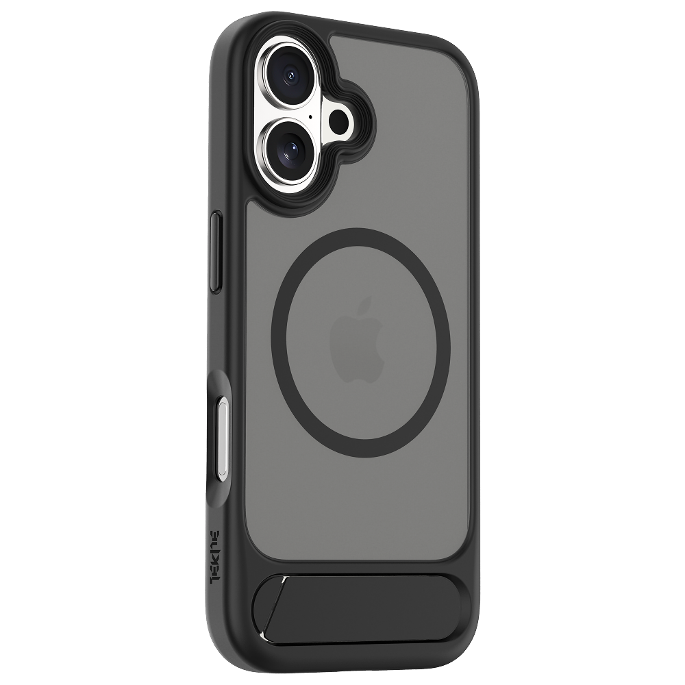 TEKNE Hybrid Frost Matte with stand Case for iPhone 17-Black