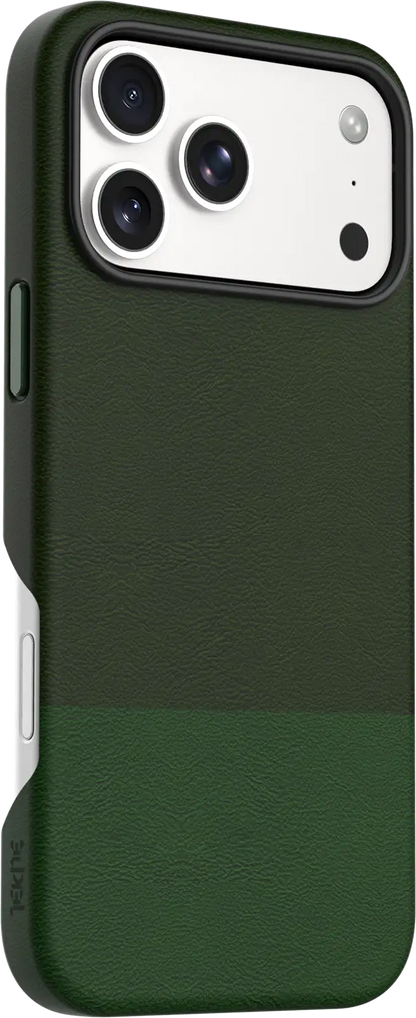 TEKNE DualTone Vegan Leather Case for iPhone 17  Pro Max-Green