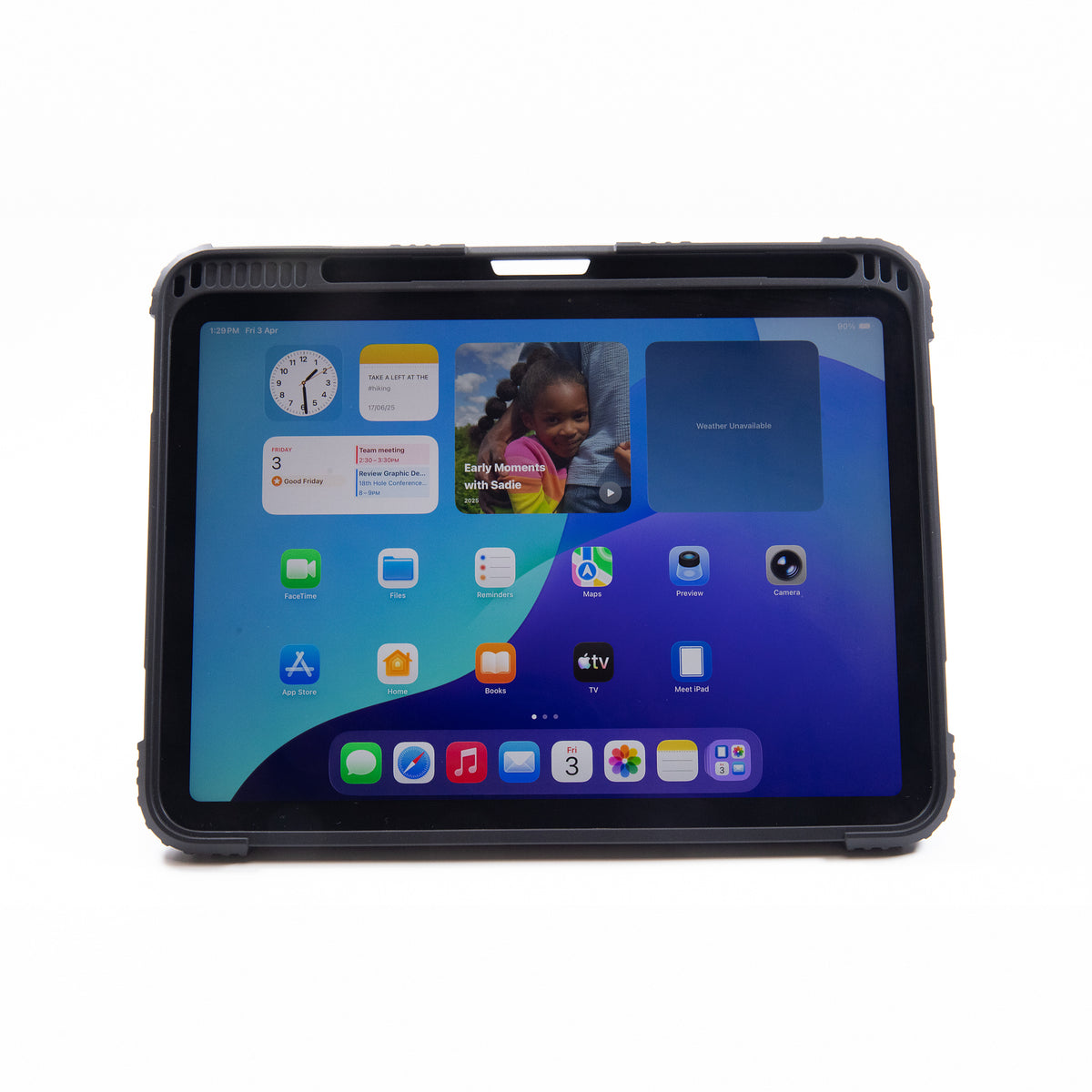 TEKNE Shockproof vegan leather case with stand function for New  iPad 11" -Black