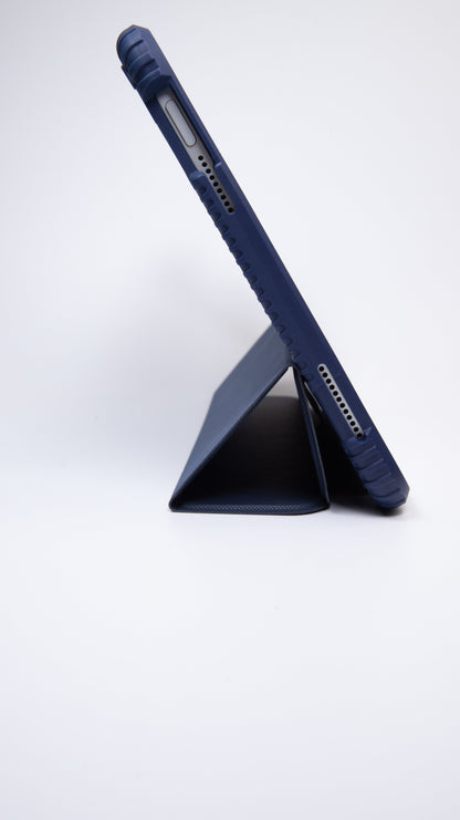TEKNE Shockproof vegan leather case with stand function for New  iPad 11" -Blue
