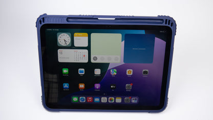 TEKNE Shockproof vegan leather case with stand function for New  iPad 11" -Blue