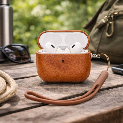 TEKNE Vegan Leather case for Airpods-Tan/Brown
