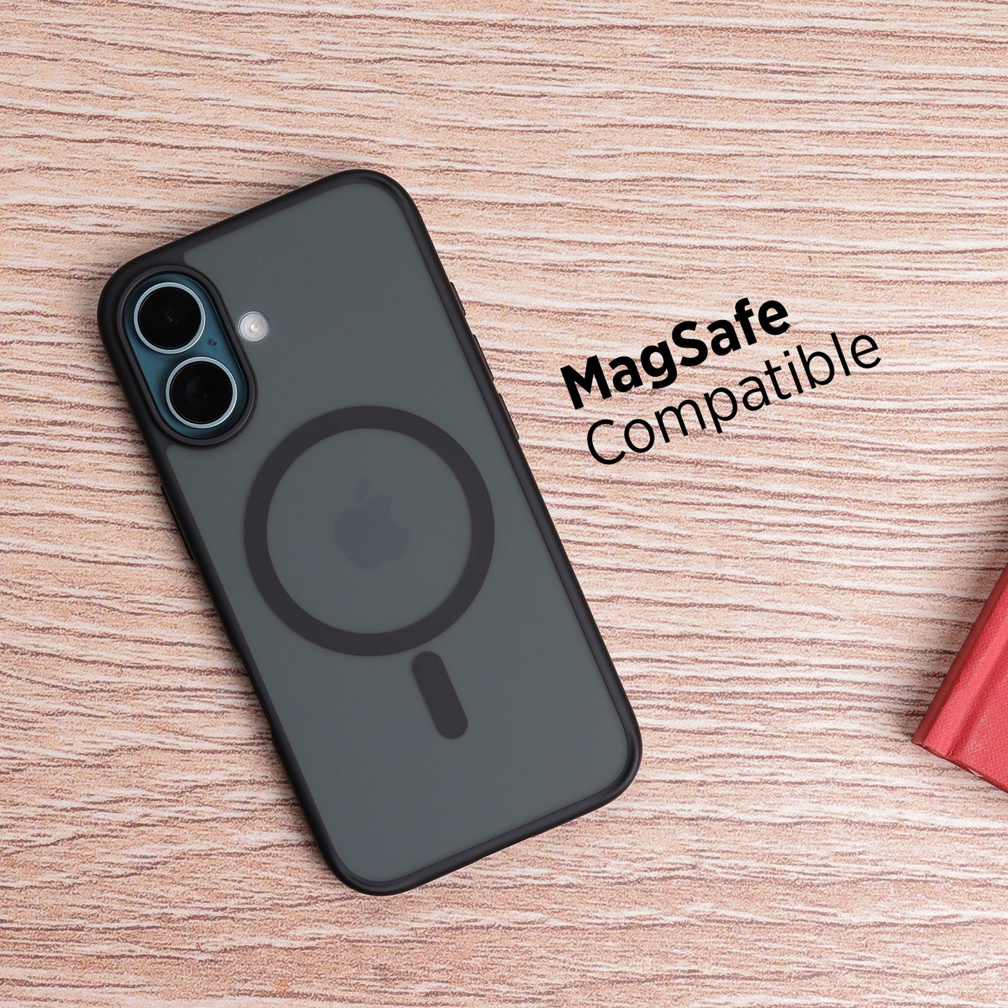 Tekne Matt MagSafe Case for iPhone 16 | Matte Finish | MagSafe Compatible & Scratch-Resistant - Black