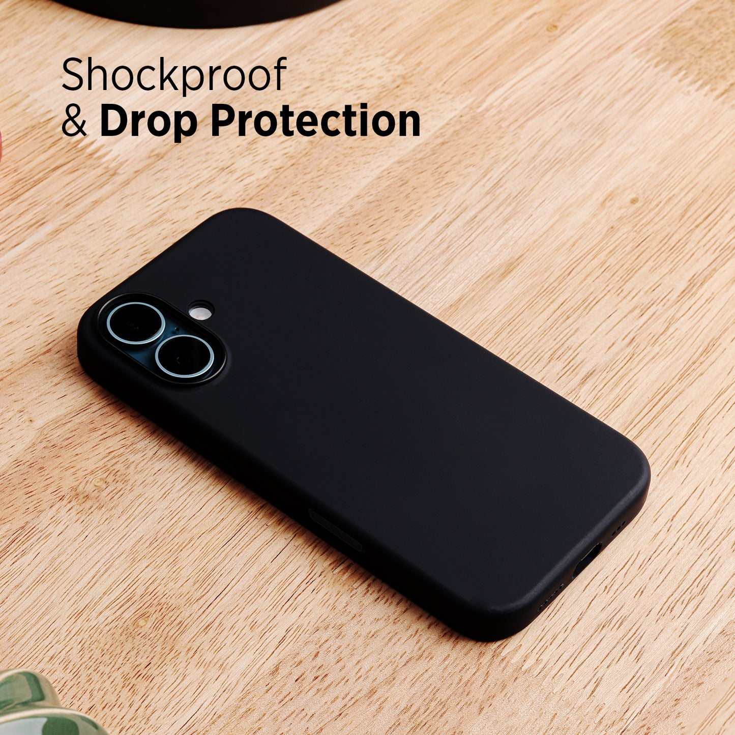 Tekne Silicone Case for iPhone 16 | Soft-Touch Grip | Shockproof & Wireless Charging Compatible - Black