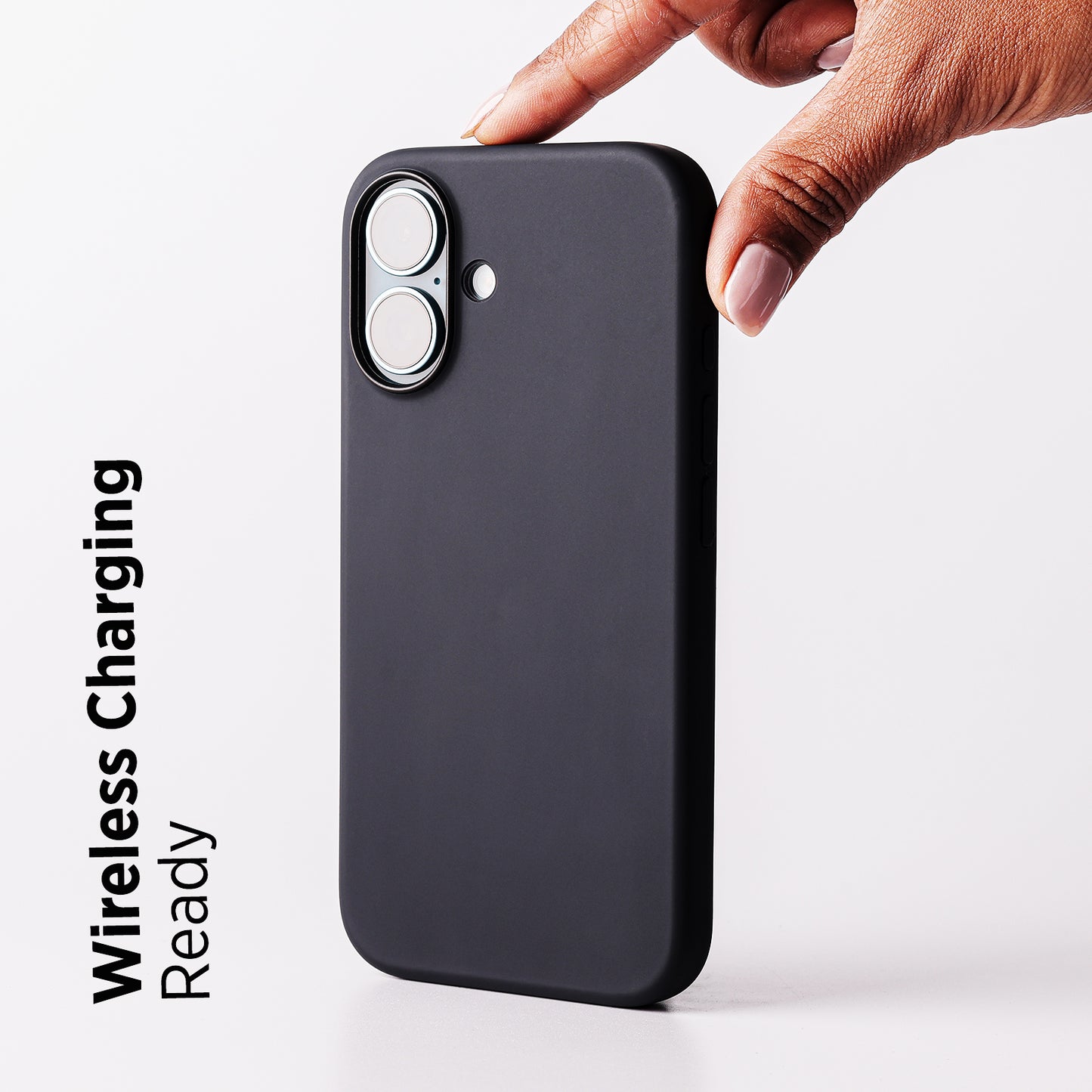 Tekne Silicone Case for iPhone 16 | Soft-Touch Grip | Shockproof & Wireless Charging Compatible - Black