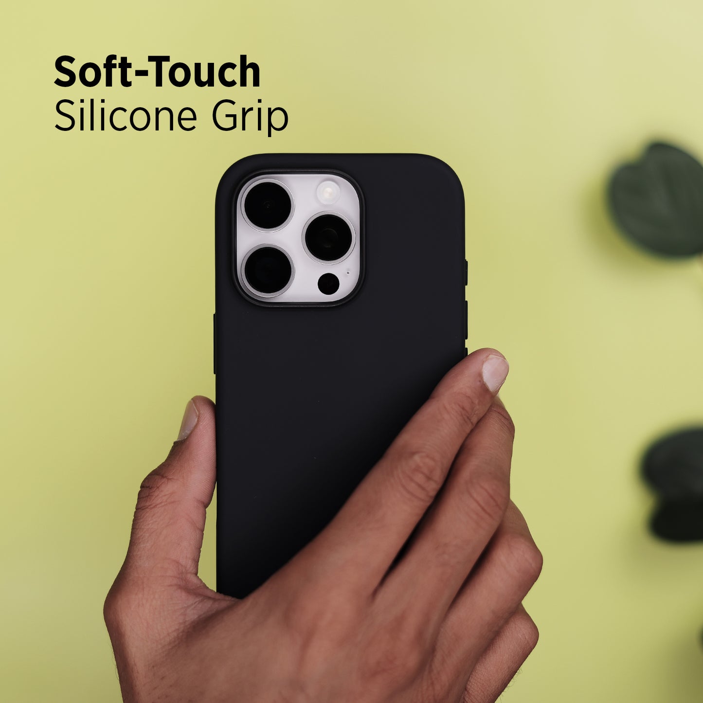 Tekne Silicone Case for iPhone 16 Pro | Soft-Touch Grip | Shockproof & Wireless Charging Compatible - Black