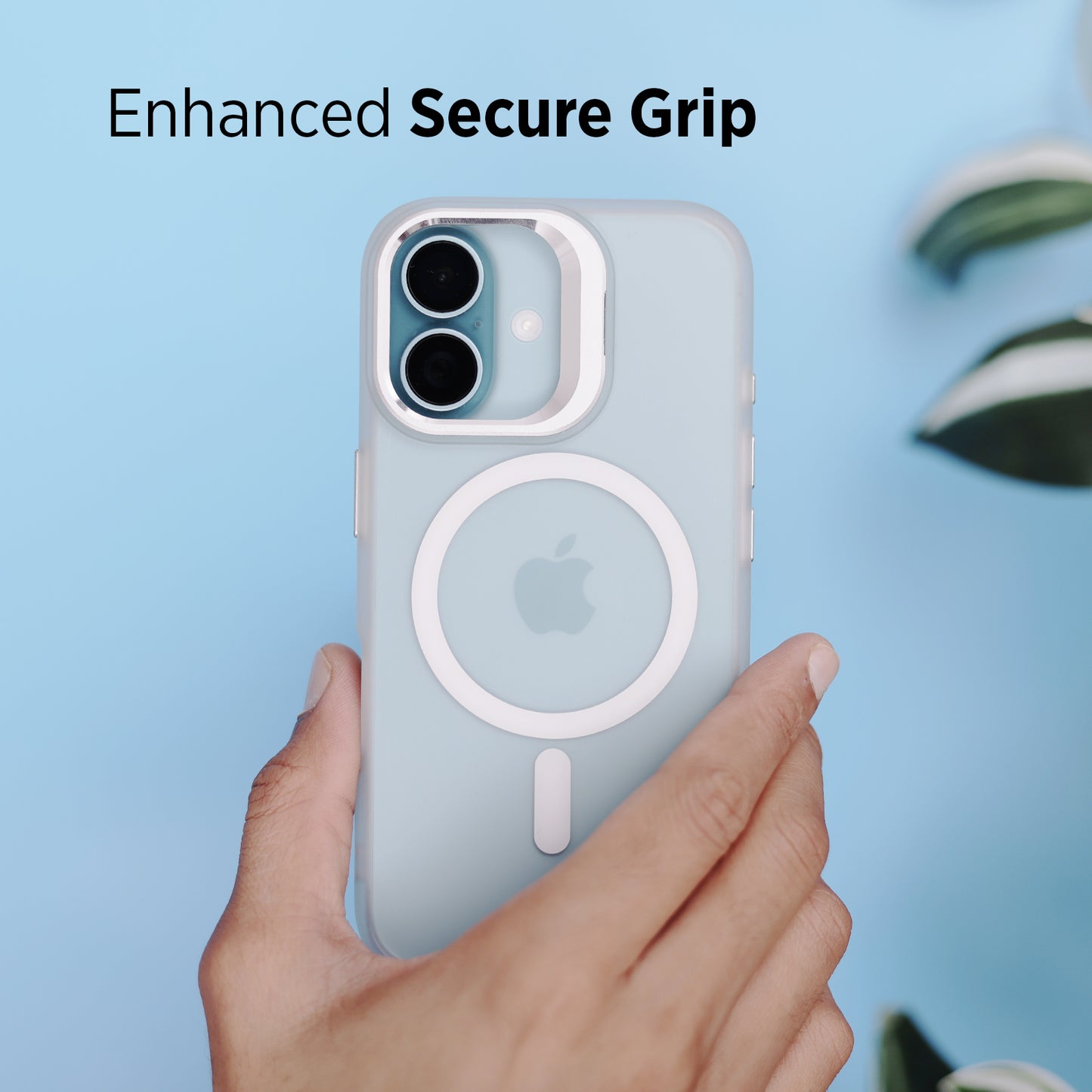 Tekne CLEAR Case with Camera Stand for iPhone 16 | Slim, Transparent & Scratch-Resistant - White