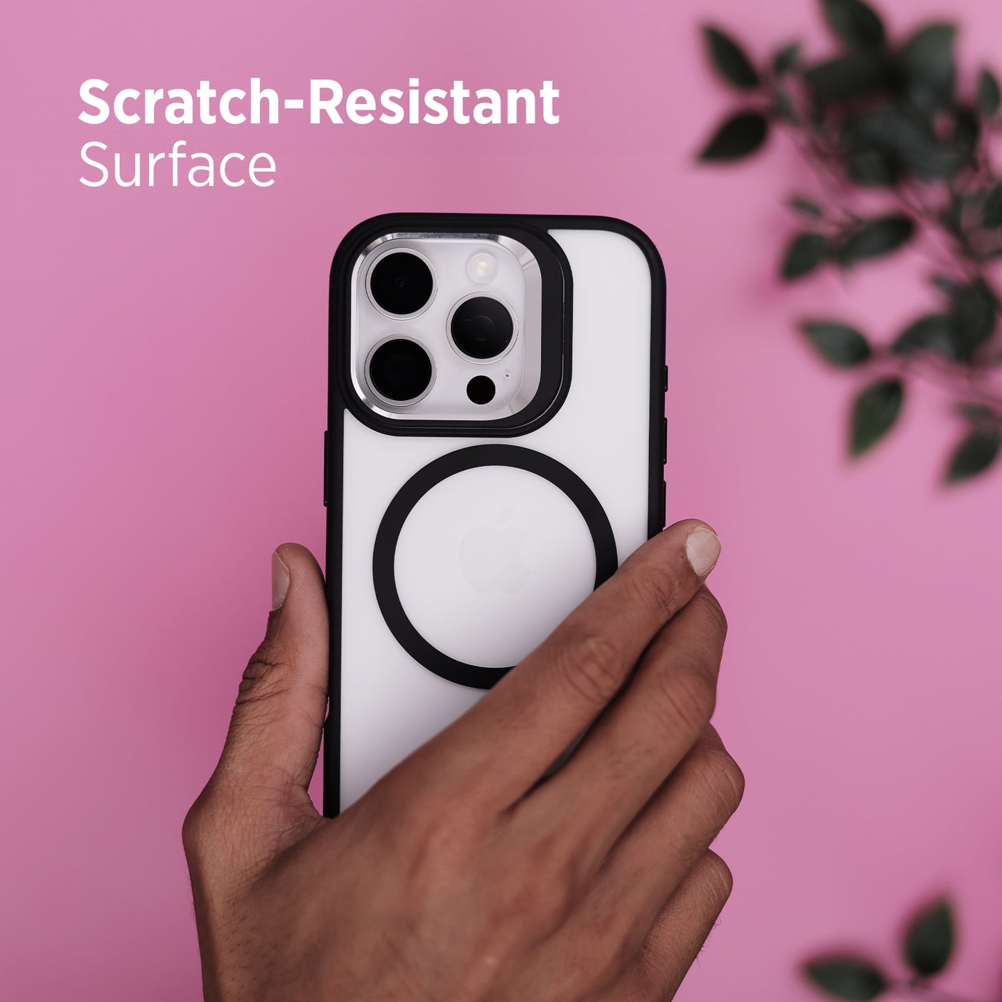 Tekne CLEAR Case with Camera Stand for iPhone 16 Pro | Slim, Transparent & Scratch-Resistant - Black