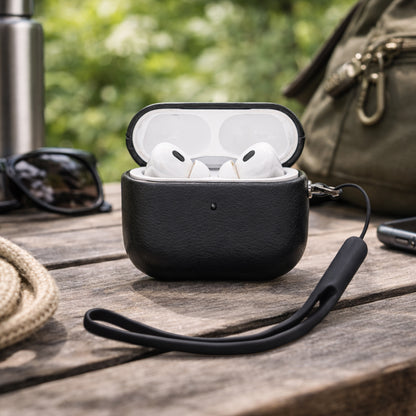 TEKNE Vegan Leather case for Airpods-Black