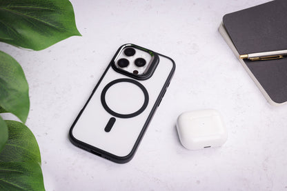Tekne CRYSTAL Case with Metal Camera Stand for iPhone 16 Pro-Black