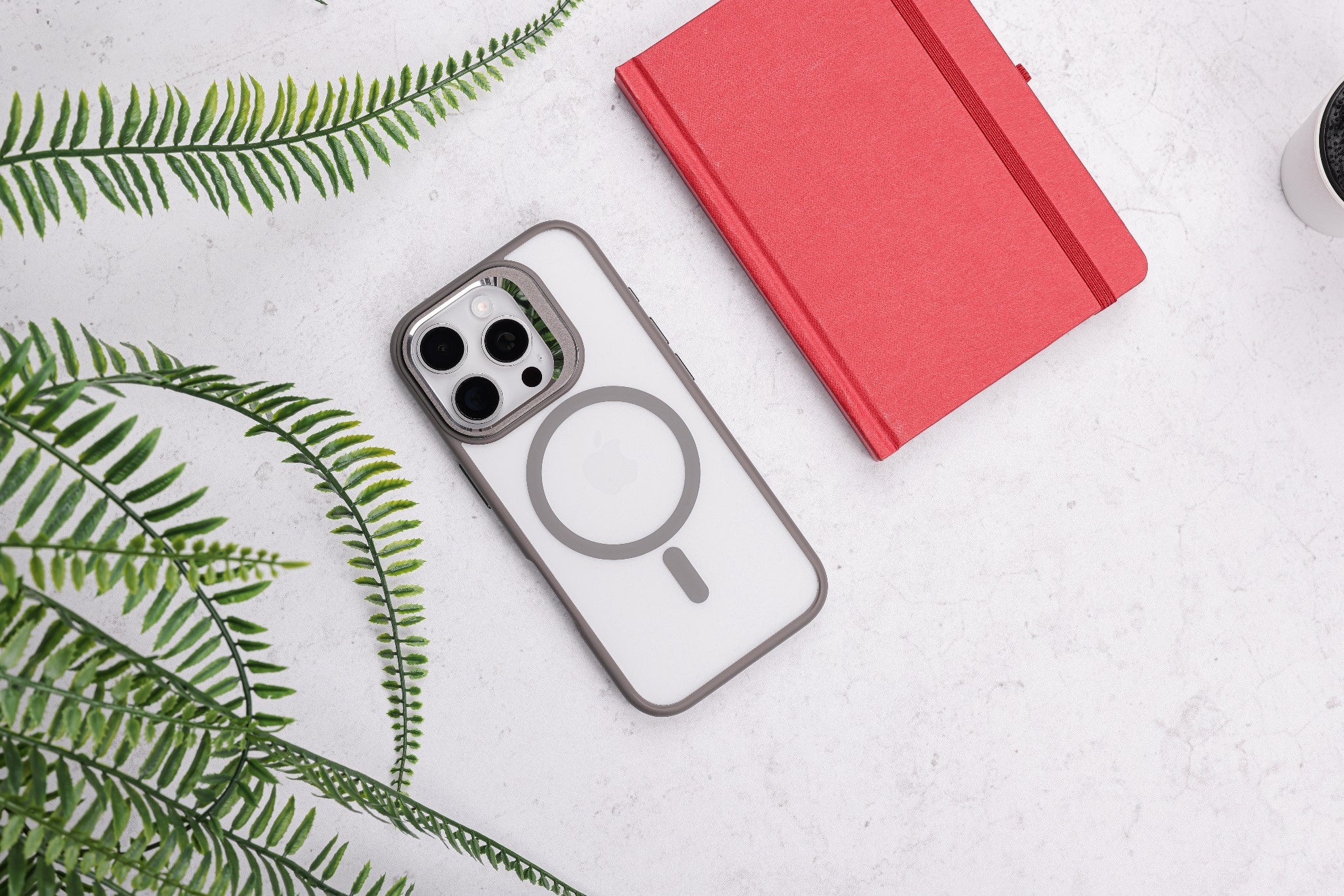 Tekne CRYSTAL Case with Metal Camera Stand for iPhone 16 Pro-Grey