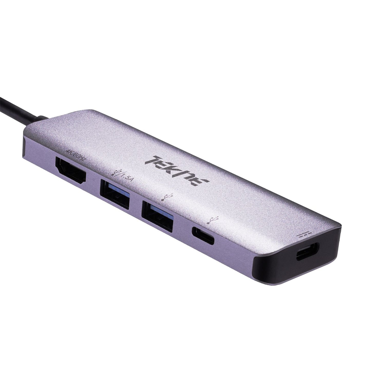Tekne Essential USB-C Hub | 8-in-1 Multiport Adapter | 100W Fast Charging & 4K HDMI - Silver