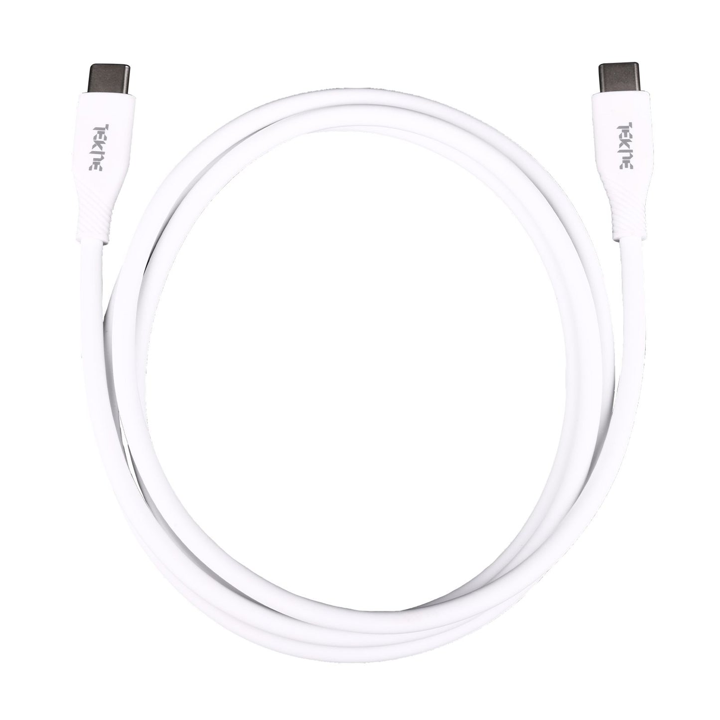 Tekne 60W iPhone Silicone Charging Cable | Fast Charging | Ultra-Durable | Tangle-Free Design - White