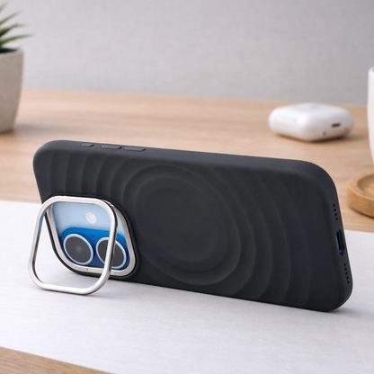 TEKNE WaveStand Silicone Case for iPhone 17- Black