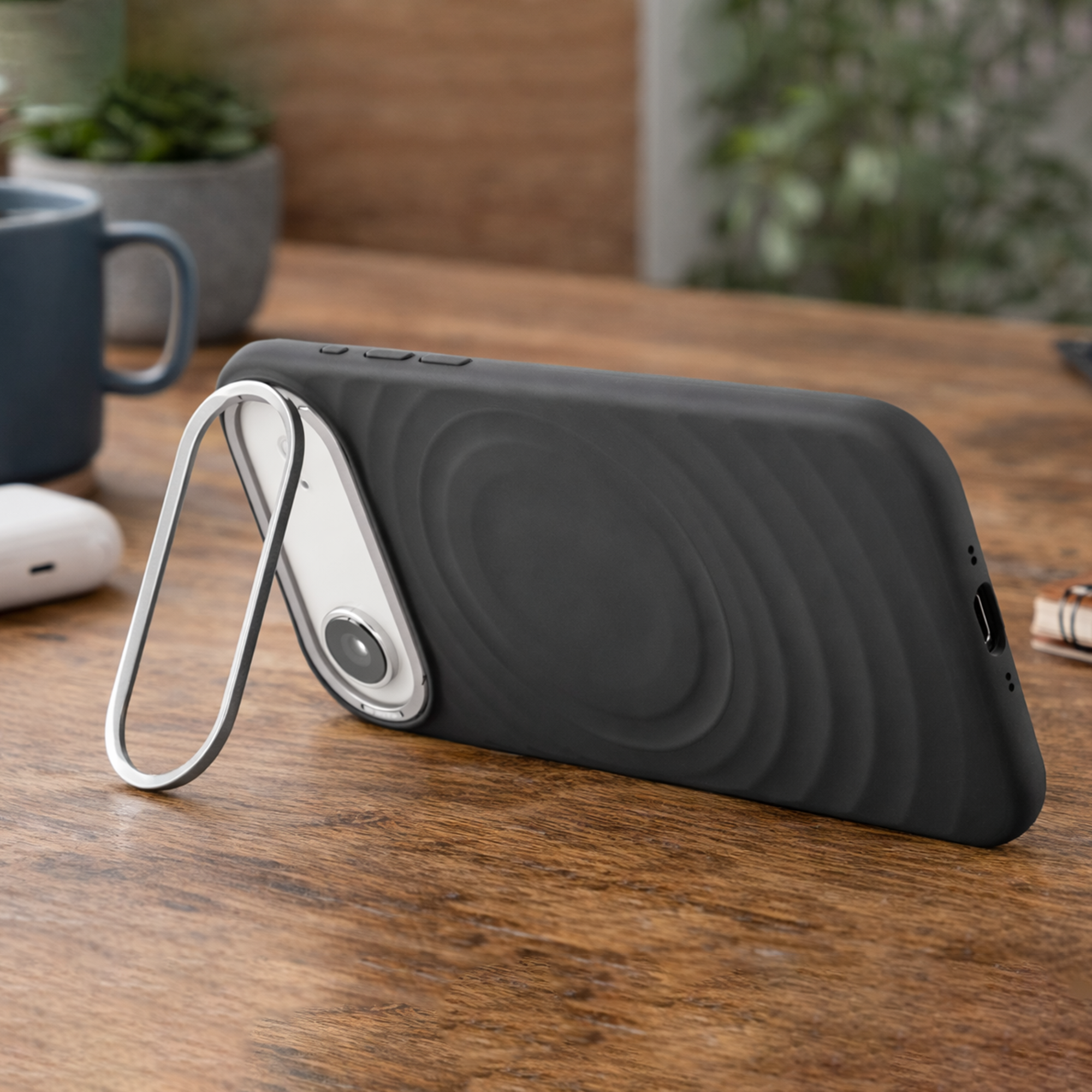 TEKNE WaveStand Silicone Case for iPhone 17 Air- Black