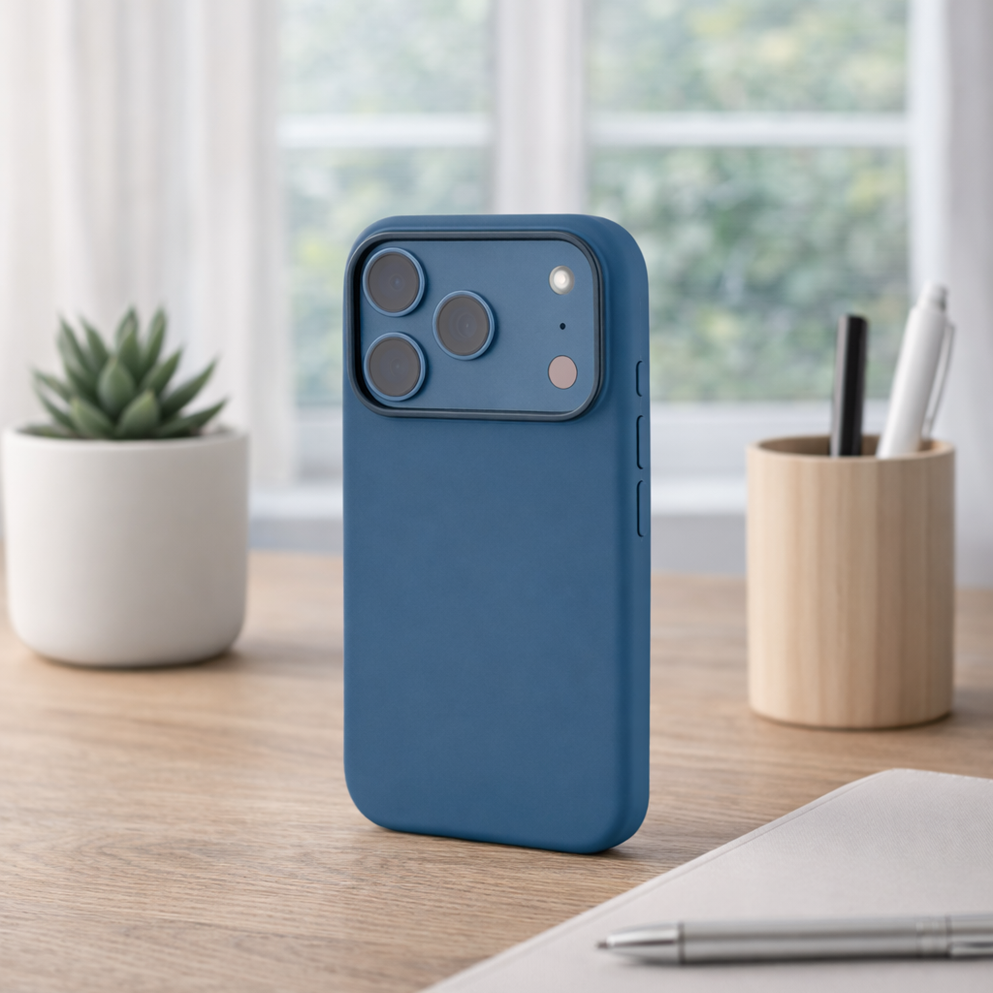 TEKNE Silicone Case Compatible with MagSafe for iPhone 17 Pro-Blue