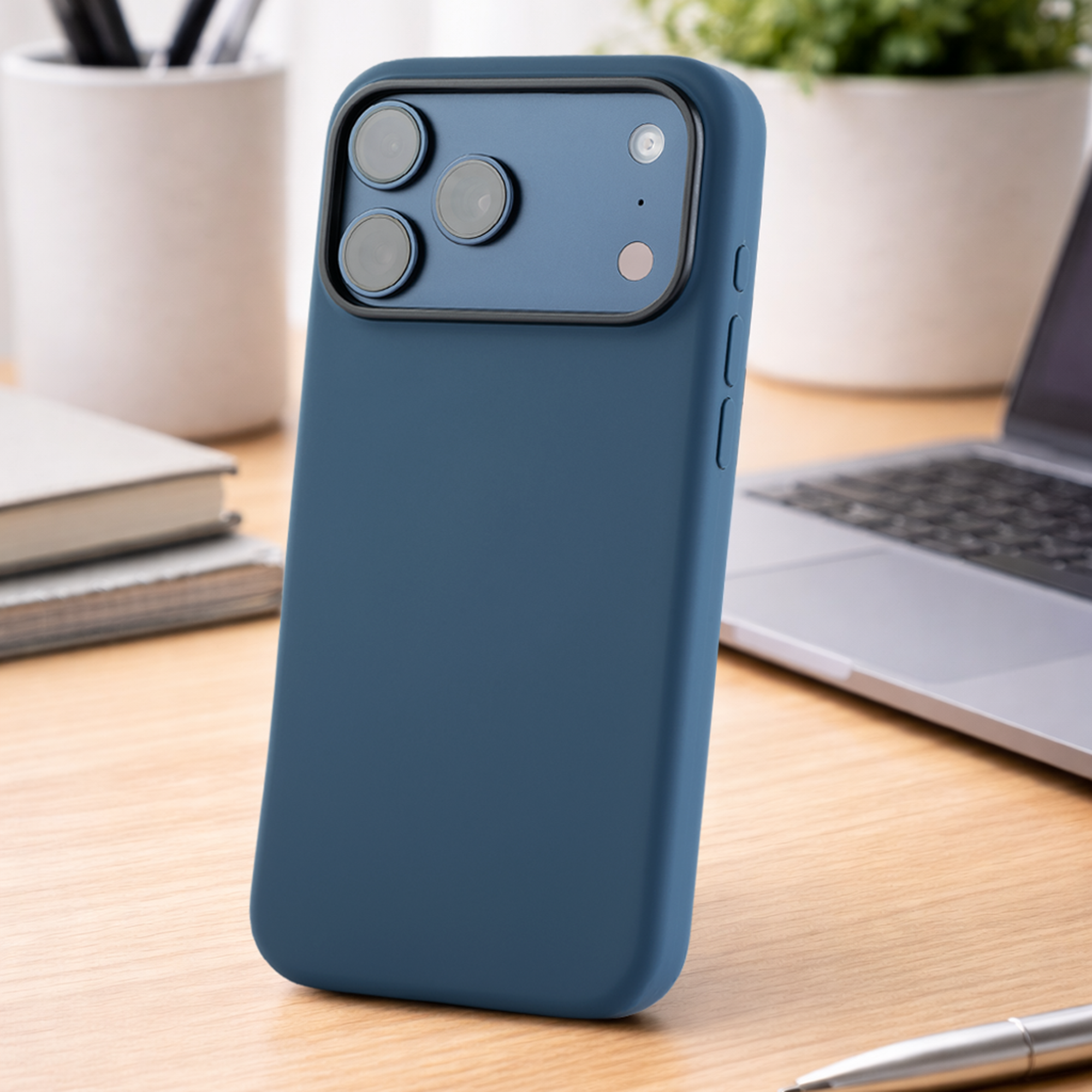 TEKNE Silicone Case Compatible with MagSafe for iPhone 17 Pro Max- Blue