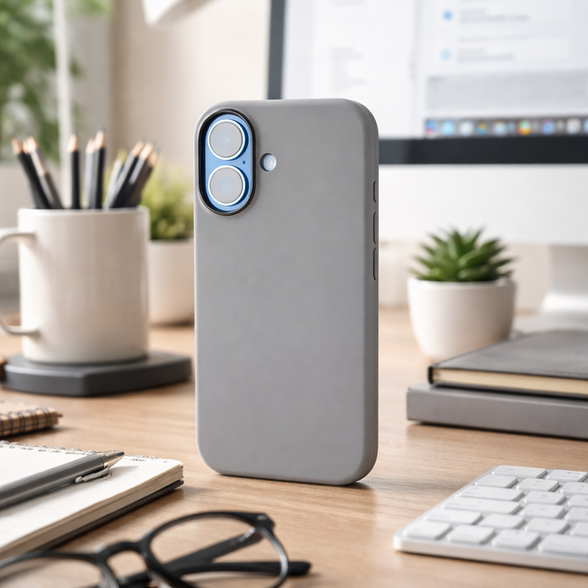 TEKNE Silicone Case Compatible with MagSafe for iPhone 17-Grey