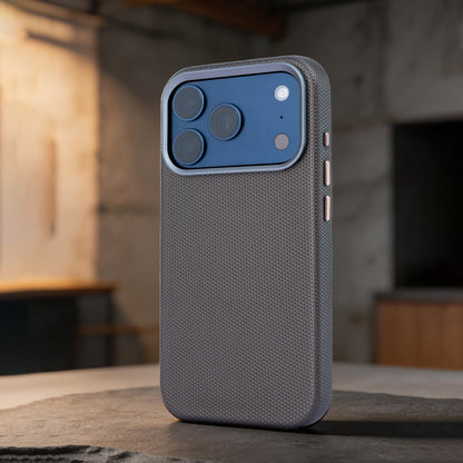 TEKNE Textura Vegan Leather Case for iPhone 17 Pro-Grey