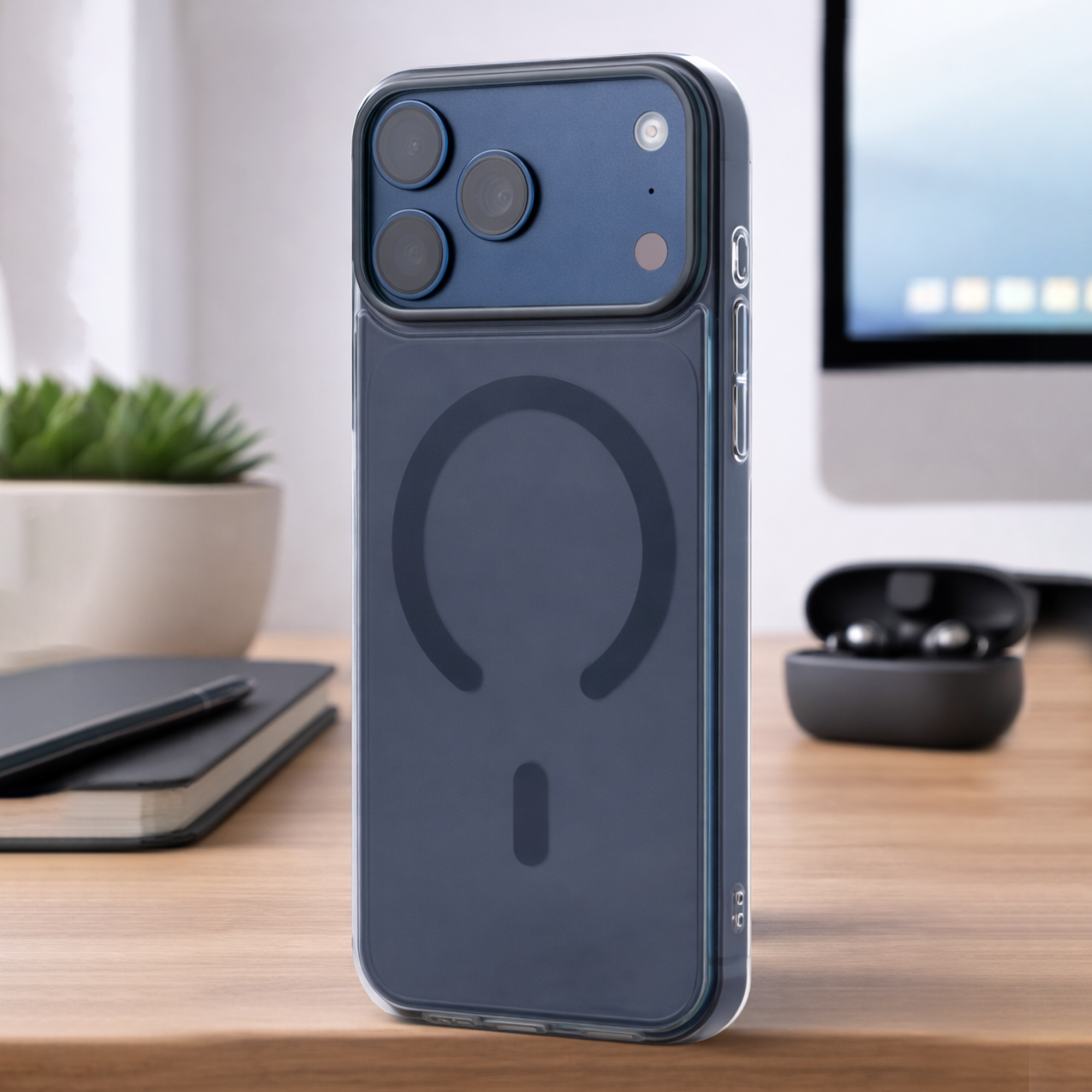 TEKNE Crystal Hybrid Case  for iPhone 17 Pro Max-Clear Black