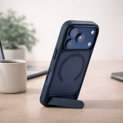 TEKNE Hybrid Frost Matte with stand Case for iPhone 17 Pro-Black