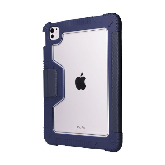 Tekne Shockproof Vegan Leather Case for iPad Pro 11 M4 | Stand Function | Drop Protection - Blue
