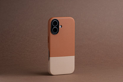 TEKNE DualTone Vegan Leather Case for iPhone 17-Brown