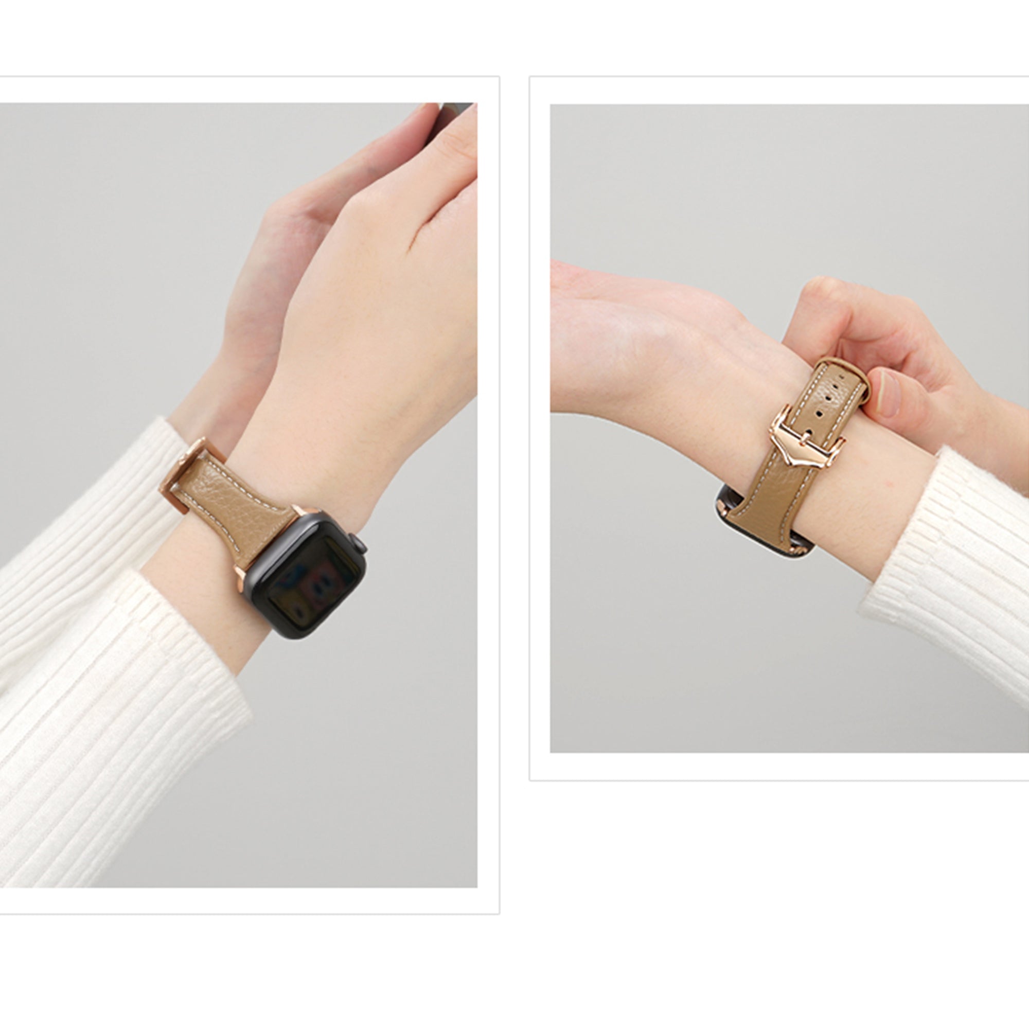 Tekne Elegance Leather Band |Milk Tea