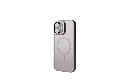 TEKNE CLEAR Case with Camera Stand for iPhone 16 Plus | Slim, Transparent & Scratch-Resistant - Grey