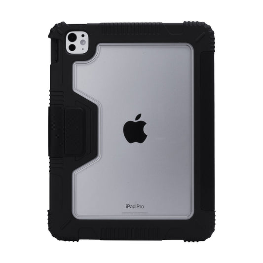 Tekne Shockproof Vegan Leather Case for iPad Pro 11 M4 | Stand Function | Drop Protection - Black