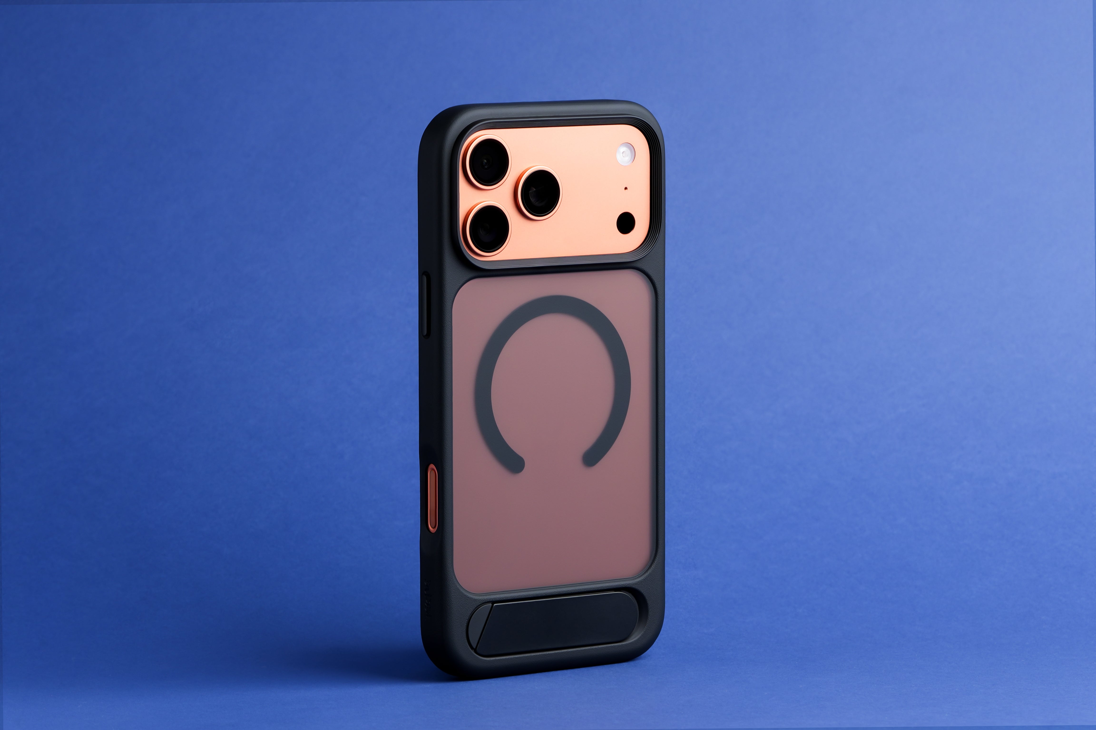 TEKNE Hybrid Frost Matte with stand Case for iPhone 17 Pro Max-Black