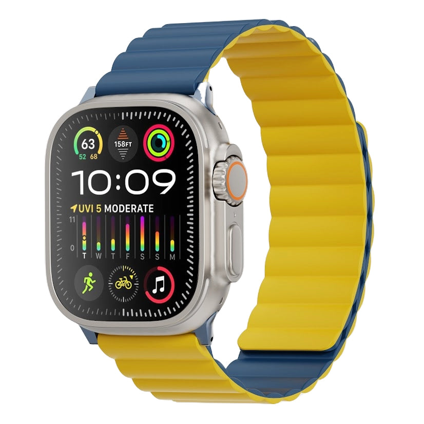Tekne Reversible Magnetic Silicone Band | Blue-Yellow