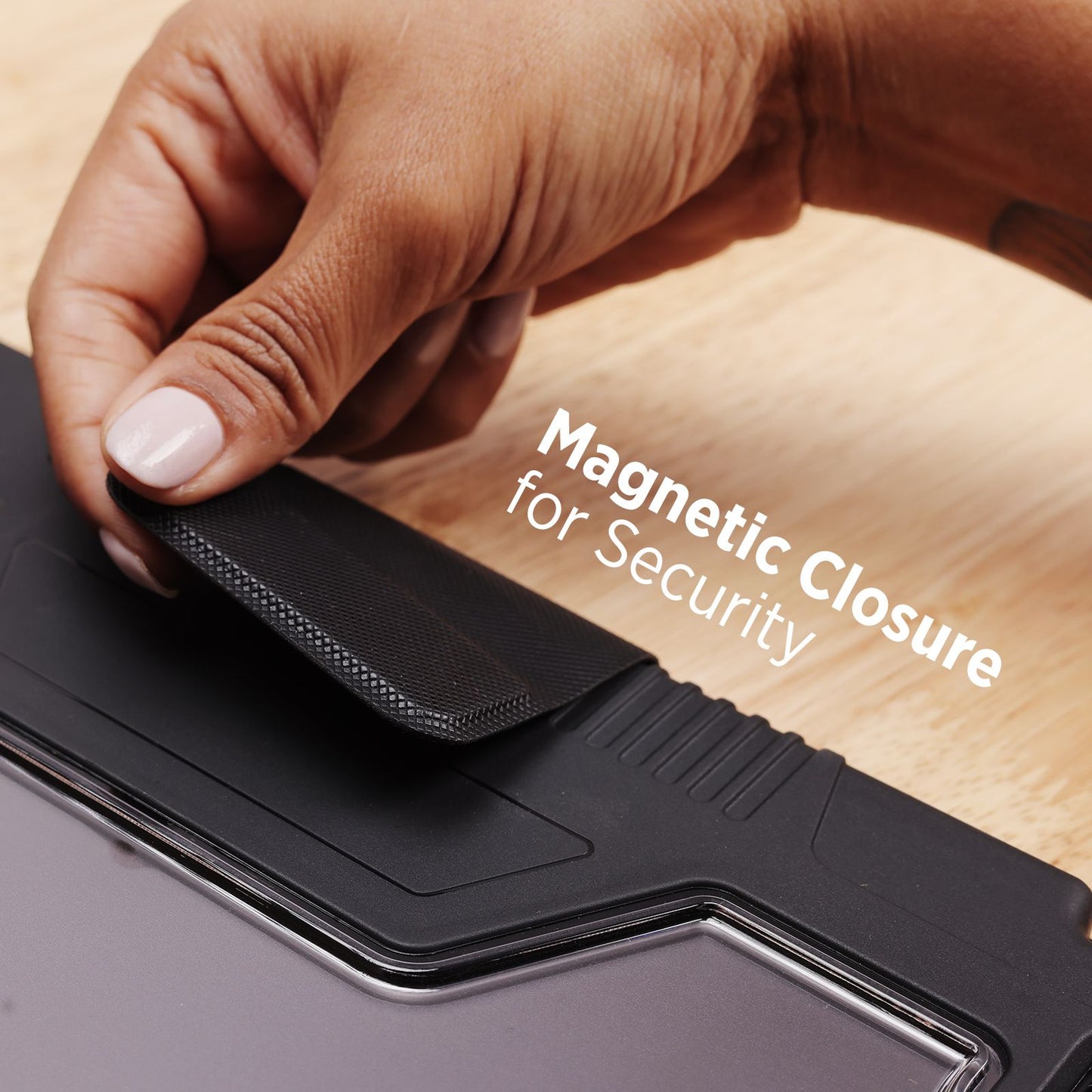 Tekne Shockproof Vegan Leather Case for iPad Air 13 M2 | Stand Function | Drop Protection - Black