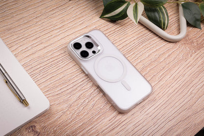Tekne CRYSTAL Case with Metal Camera Stand for iPhone 16 Pro-White